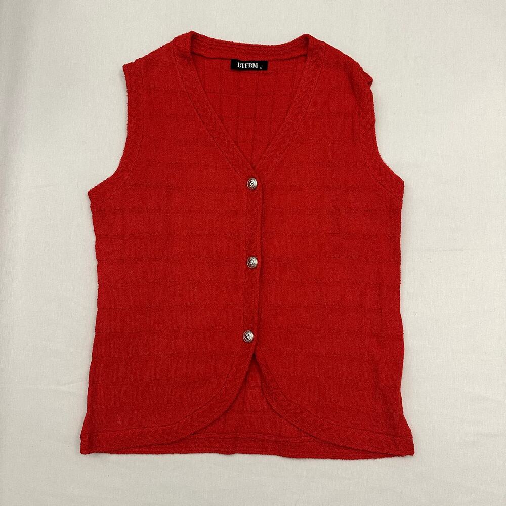 Chic BTFBM Red Sweater Vest - Size‎ Small - Perfect Layer!